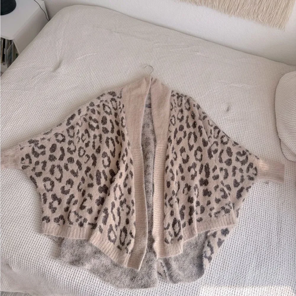 Anthropologie Animal Print Cardigan in Beige and Black